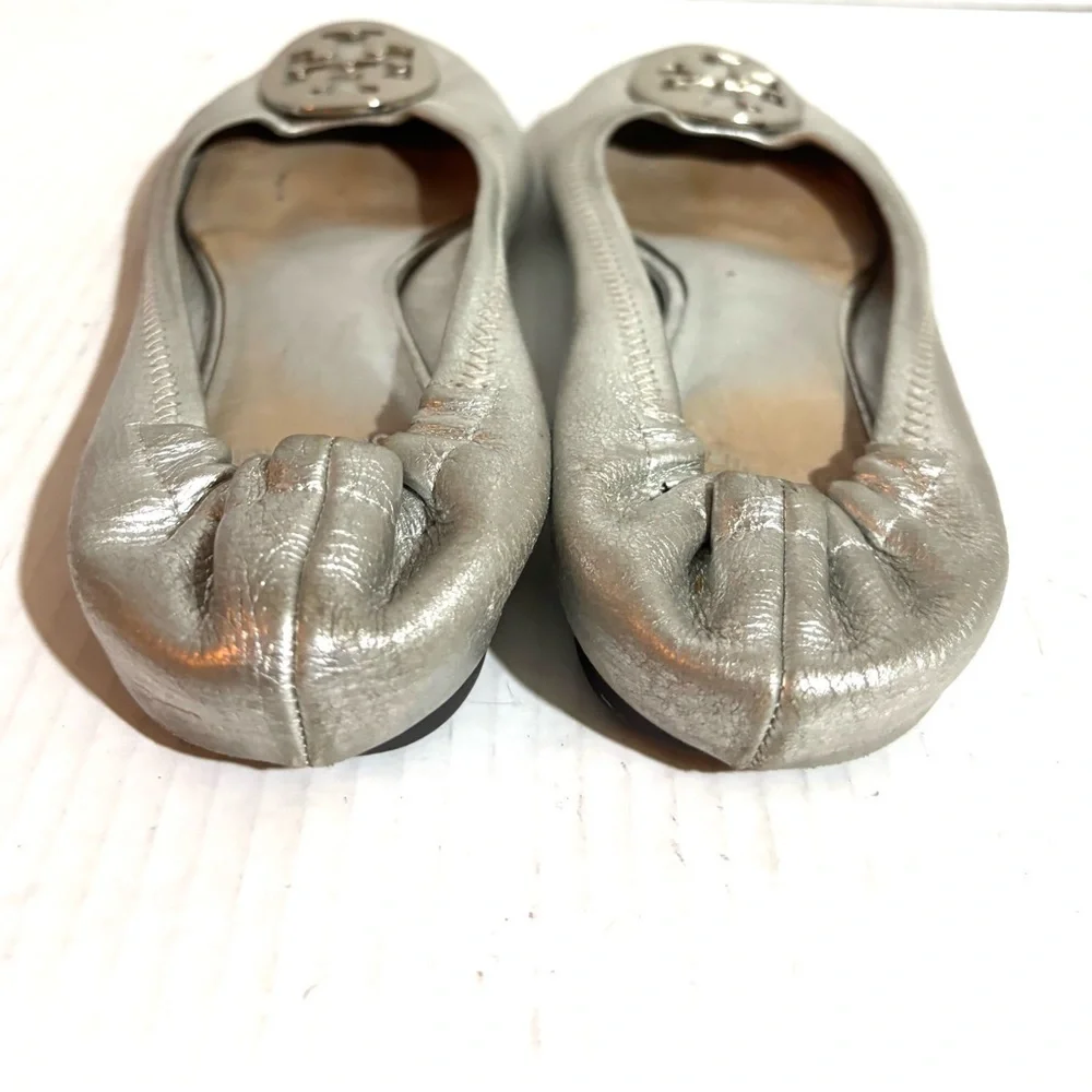 Tory Burch Metallic Silver  ballet flats round toe